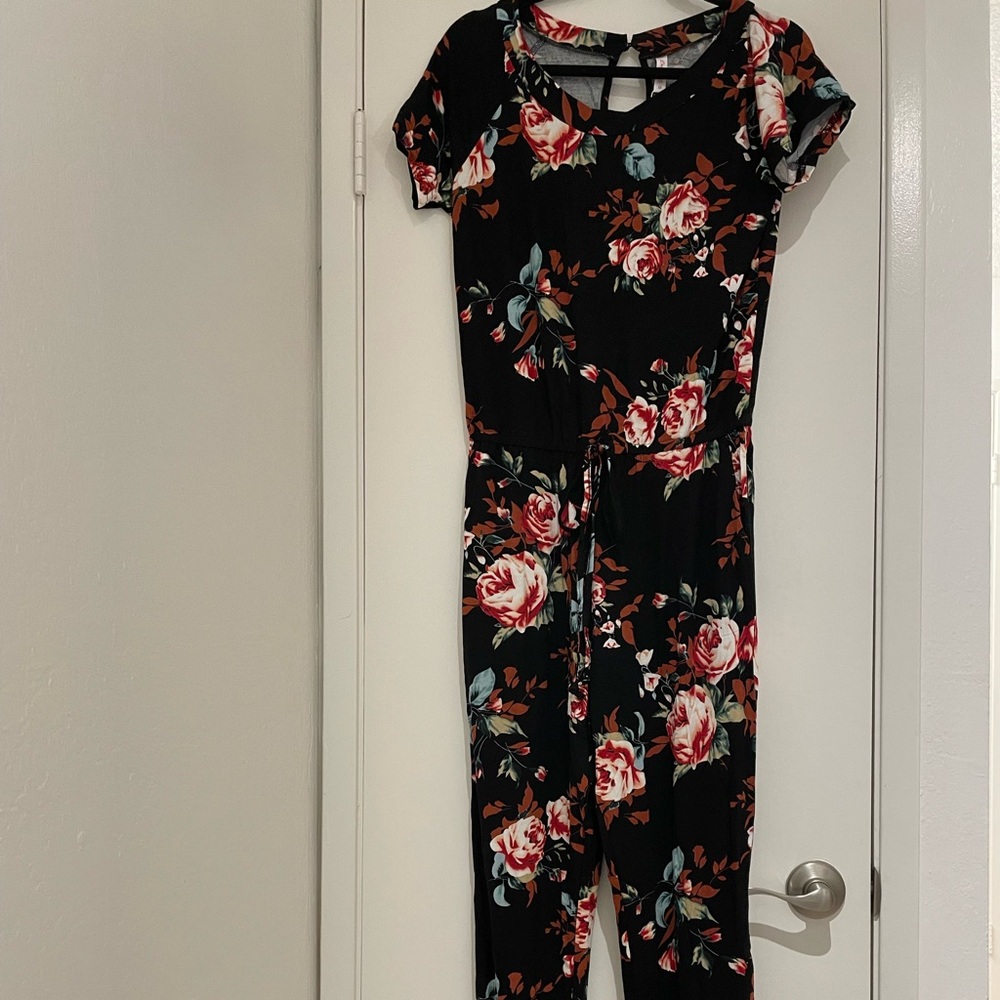 DouBCQ Floral Jumpsuit with Pockets - Size Medium